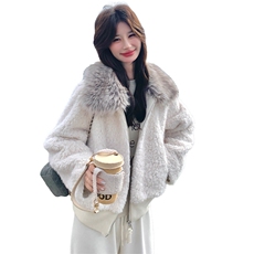 米色皮毛一体B86-P220-K330，女装皮草，浙宝191（原浙宝008）