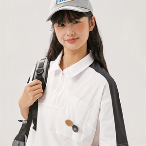 2024夏季新款男日系潮牌拼色polo衫宽松翻领短袖T恤PL66-F55图片