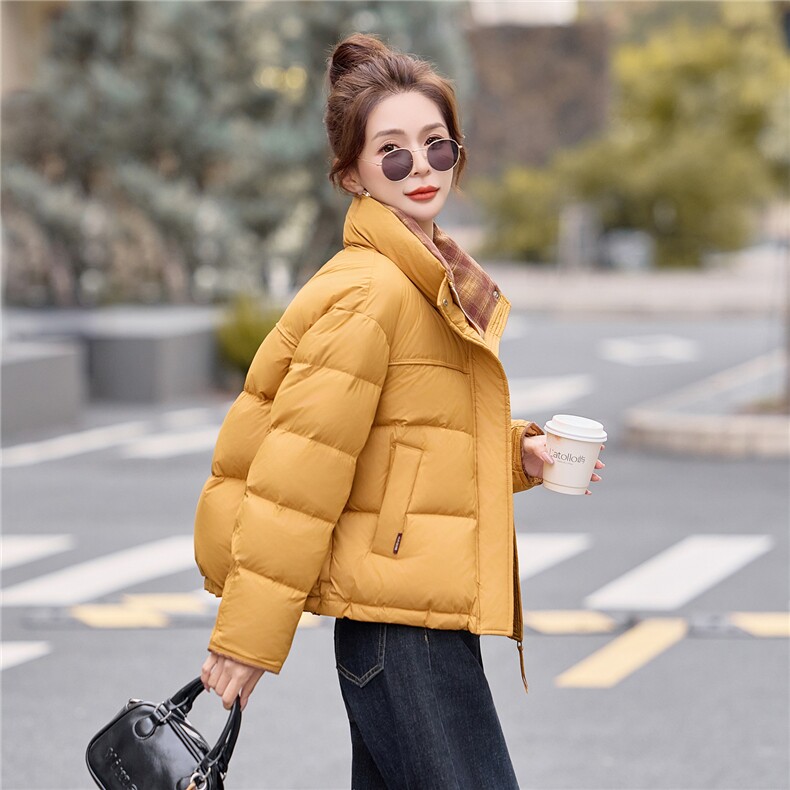 时尚立领加厚保暖白鸭绒羽绒服2025冬季新款,女装羽绒服,余墨