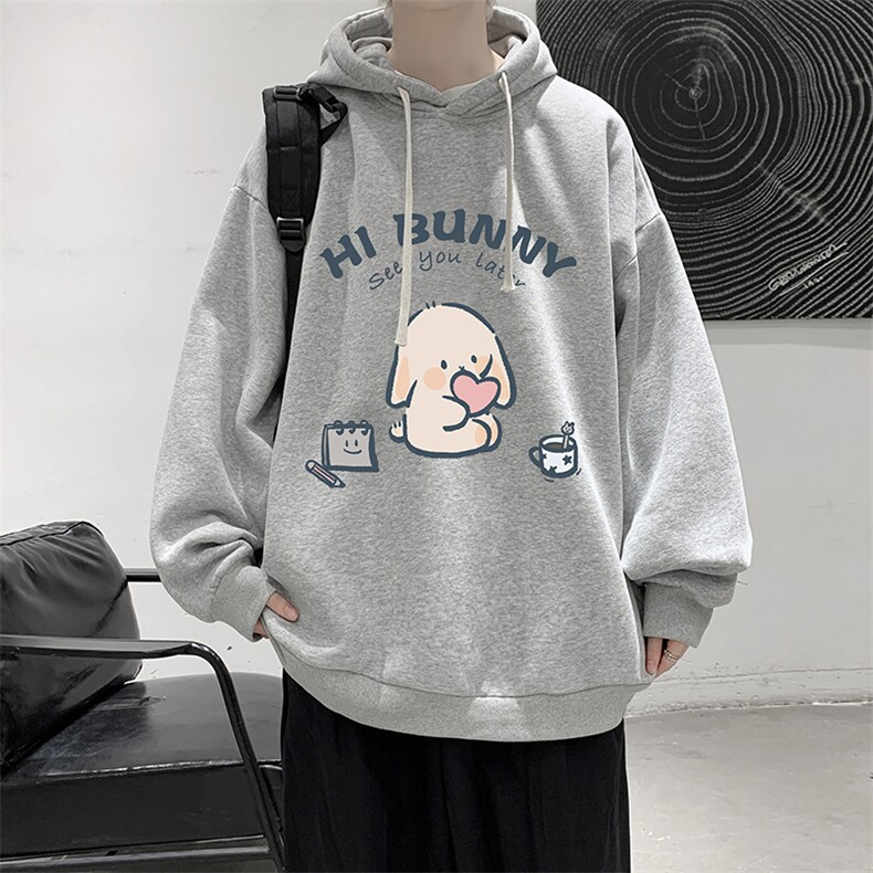 纯棉连帽卫衣男大码运动帽衫宽松薄WY2314-P35加绒款-P40,男装卫衣,电商A040