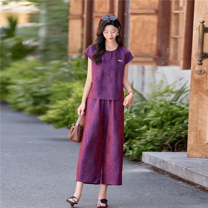 2026年夏季休闲风两件套女,女装套装/套裙,素月