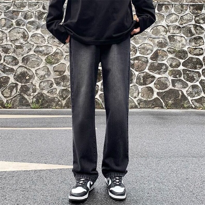 1506-1/K20421原版直筒/P43裤子男款黑灰色牛仔裤修身显瘦直筒裤,男装牛仔裤,星座1506-1