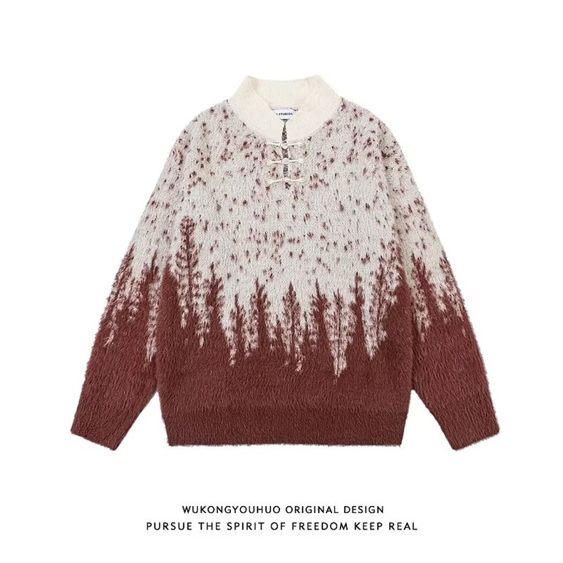 1506-1/MM-A4211/P64设计感潮流新中式盘扣软糯针织衫男女时尚，男装针织衫/毛衣，星座1506-1