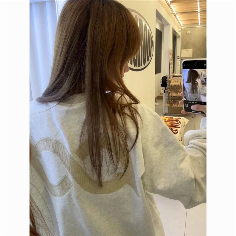 5336-P42原版做工食毛华棉复合牛奶丝宽松休闲卫衣薄款,女装卫衣/绒衫,星座617A-2