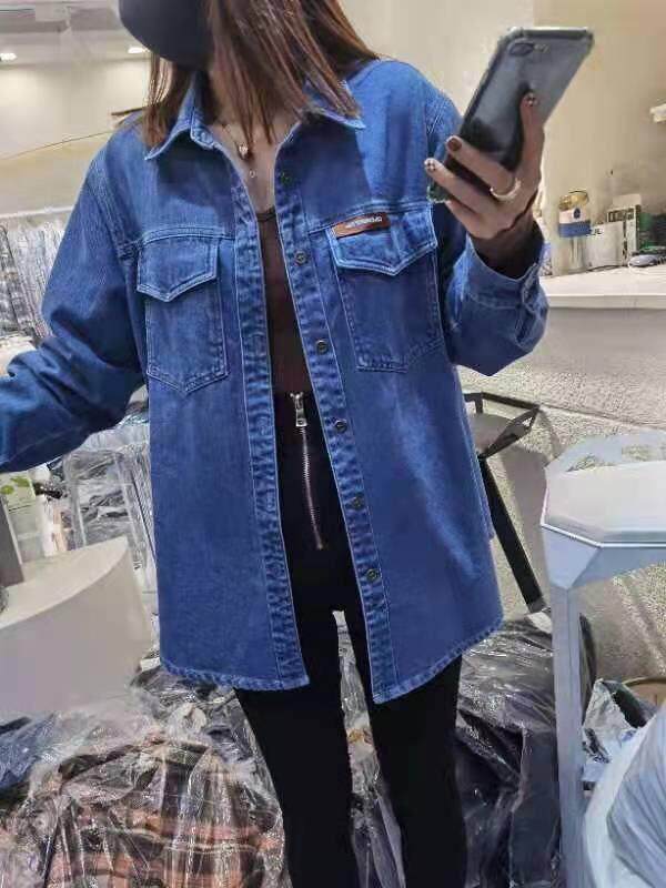 抓绒磨毛牛仔衬衣，其它，莎奈儿