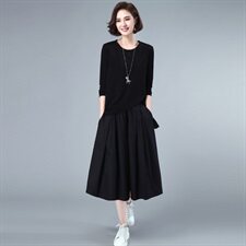 2021年秋季新款休闲套装文艺风长袖裤裙两件套，女装套装/套裙，简韵佳