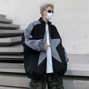 美式小众拼色星星冲锋衣ins男女宽松设计感棒球服WY59-P71图片