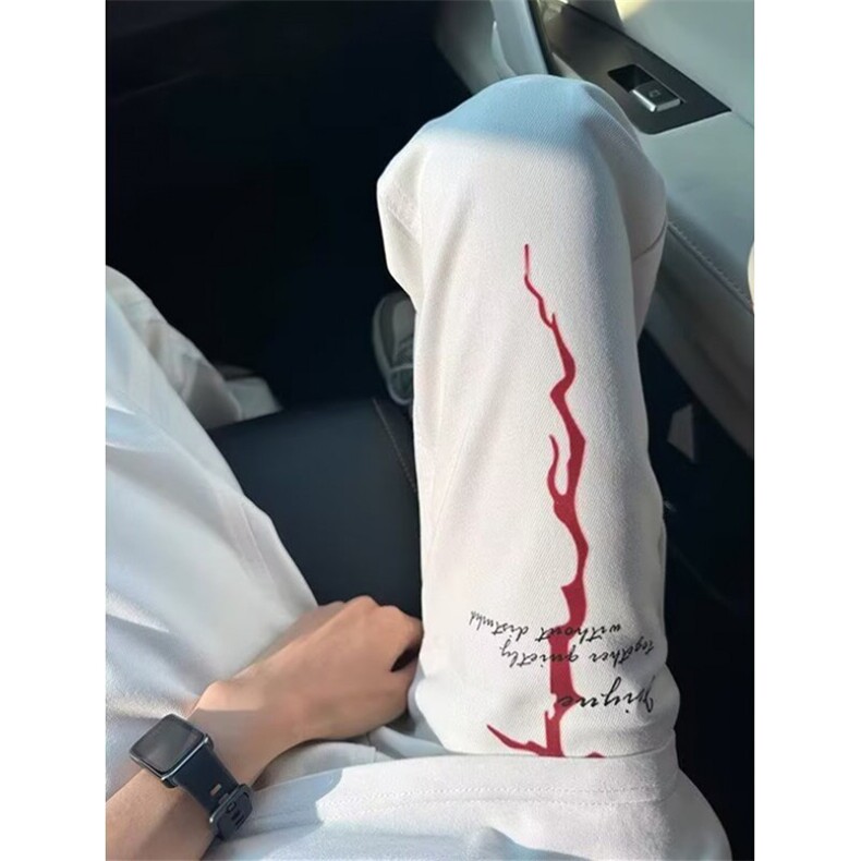 裤子潮闪电印花微喇牛仔裤男款直筒修身显瘦弯刀裤KB234,男装牛仔裤,星座1116A（原606A-3）