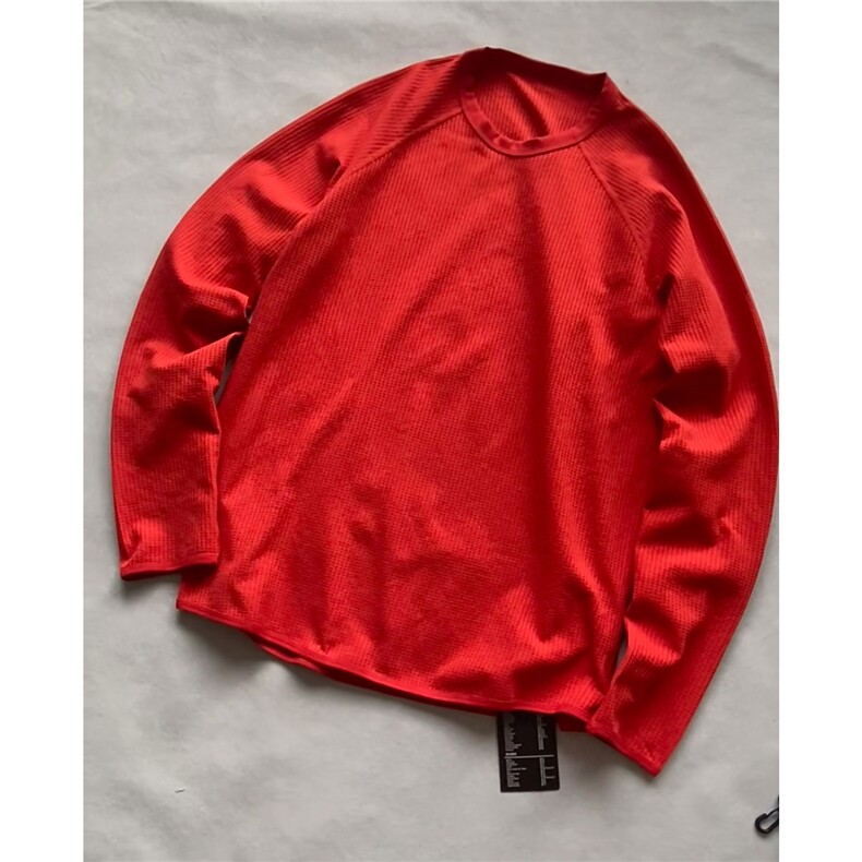 DD331P38华夫格吸湿速干运动长袖T恤男健身运动登山骑行服打底衫,男装T恤,电商B323A