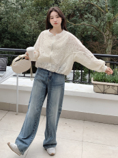 现货米杏色超好看时尚防晒蕾丝女2025早春新款韩版小个子别致上衣，女装短外套，欧米莱