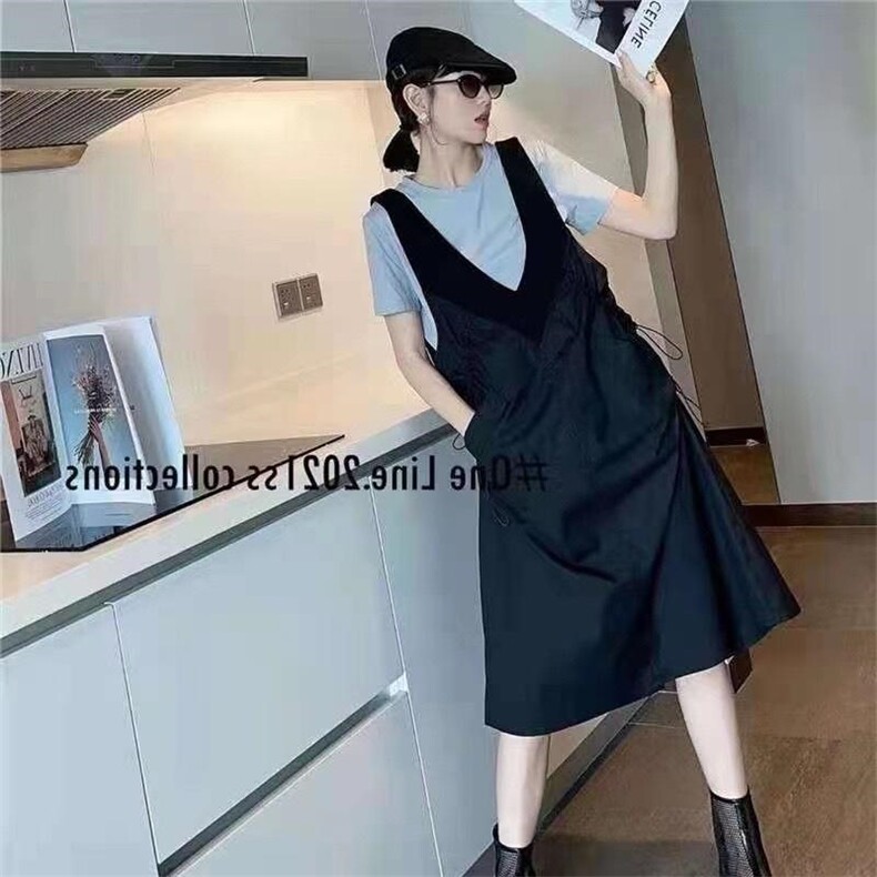 夏季新款韩版两件套连衣裙，女装连衣裙，依露奇