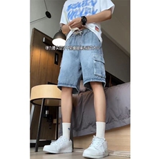 工装牛仔短裤宽松休闲潮流高街学生五分裤DK801P45，男装牛仔裤，电商D325