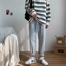 牛仔裤男宽松直筒ins韩版潮牌学生休闲裤N201P33,男装牛仔裤,星座1116-2