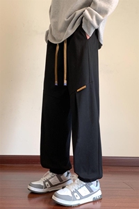 KP719 P40港风休闲裤男宽松拖地束脚裤卫裤图片