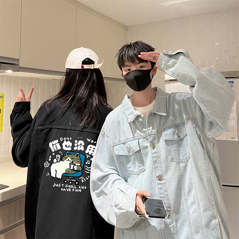牛仔夹克男大码牛仔外套男茄克NJ77403-P60,男装夹克,电商A040