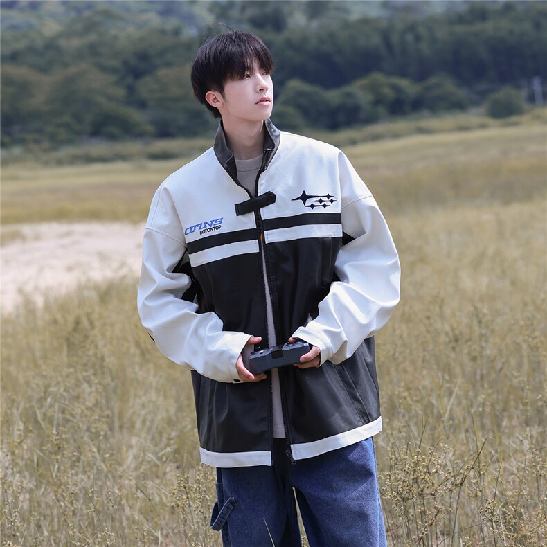 2025秋季新款个性潮流美式机车服皮衣外套JK514/P108控148-100涤,男装皮衣,电商A148