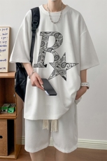 华夫格套装运动短袖t恤套装休闲两件套一套HZ84328-P44，男装T恤，电商A040