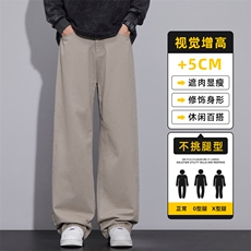 纯棉裤子男秋季潮牌直筒宽松阔腿新款美式工装休闲长裤Z2563-P45，男装棉裤，星座509