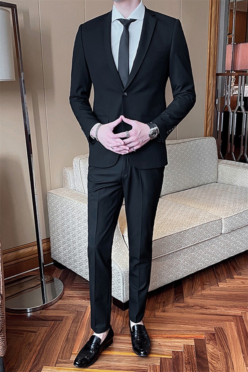 2021春季新款西装套装两件套高品质职业套装工作服812,男装西服套装,电商D225