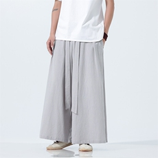 2025汉服唐装宽松阔腿裤风棉麻阔腿裤基地A057-K371-P55，男装民族服装，电商A057B