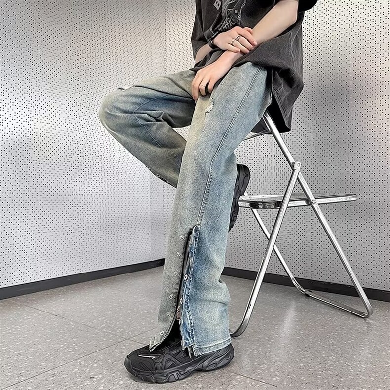 高街水洗牛仔裤男设计感C940P48,男装牛仔裤,星座1116-2