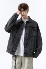 美式潮流落肩牛仔外套大码宽松男牛仔衣牛仔夹克JA6016-特价P68，男装夹克，电商A007