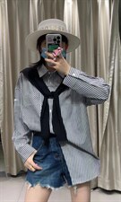 披肩条纹连衣裙，女装连衣裙，时代公主