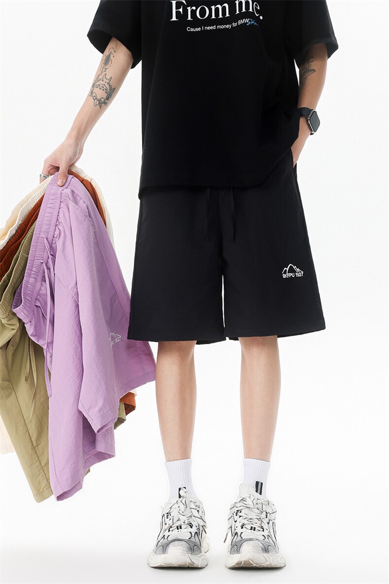 8XL-M夏季凉感冰丝速干短裤男透气五分休闲裤宽松刺绣DK1537P35,男装牛仔裤,电商D206-1