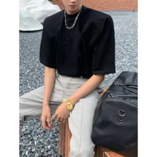 光板垫肩T恤纯色纯棉重磅短袖（现货支持二开T2430-P23网图，男装T恤，星座1213