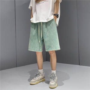 重磅纯棉水洗做旧短裤XZ604-DK100-P45控58