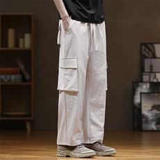 春夏新款工装休闲裤男宽松阔腿裤直筒裤CK2318-P50，男装工装外套，星座717