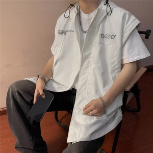 美式冲锋衣夹克男韩版连帽字母刺绣个性2023秋冬ins外套W5015-P61图片