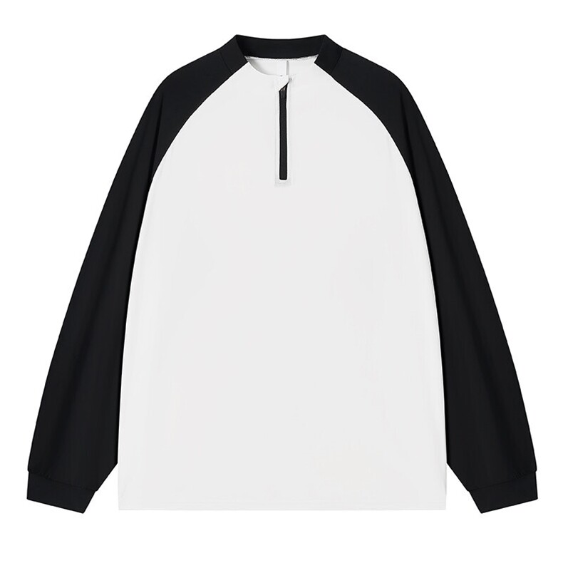 2025可二开美式拼色半拉链户外骑行服设计感长袖T恤TC3215-P50,男装T恤,星座717
