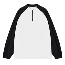 2025可二开美式拼色半拉链户外骑行服设计感长袖T恤TC3215-P50，男装T恤，星座717