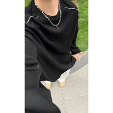 特批22数据款拉链肩美式街头T恤高品质打底衫长袖卫衣立体CX3304，男装T恤，电商A128