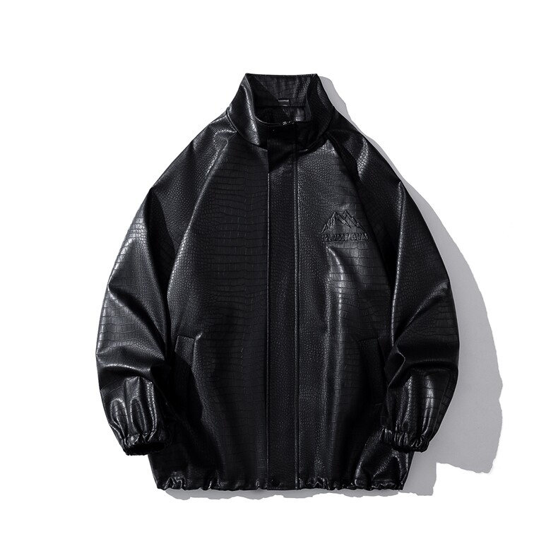 白底鳄鱼纹面料山钢印印花设计潮流休闲夹克男JK77747P85控118,男装夹克,星座226-1