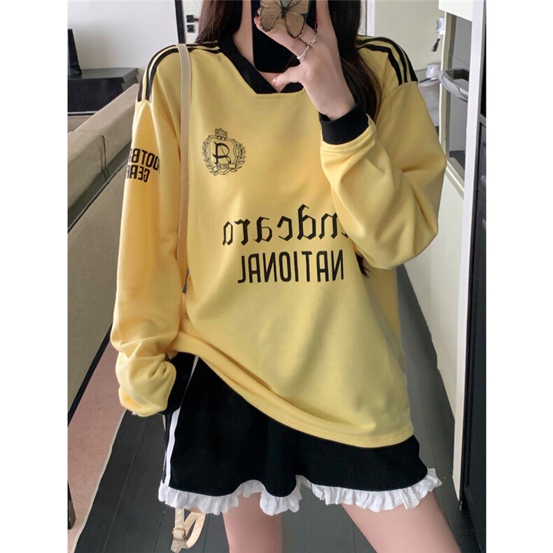 EE184-P552025秋冬韩版薄款套头卫衣运动三条杠长袖V领上衣女，男装卫衣，星座911-3