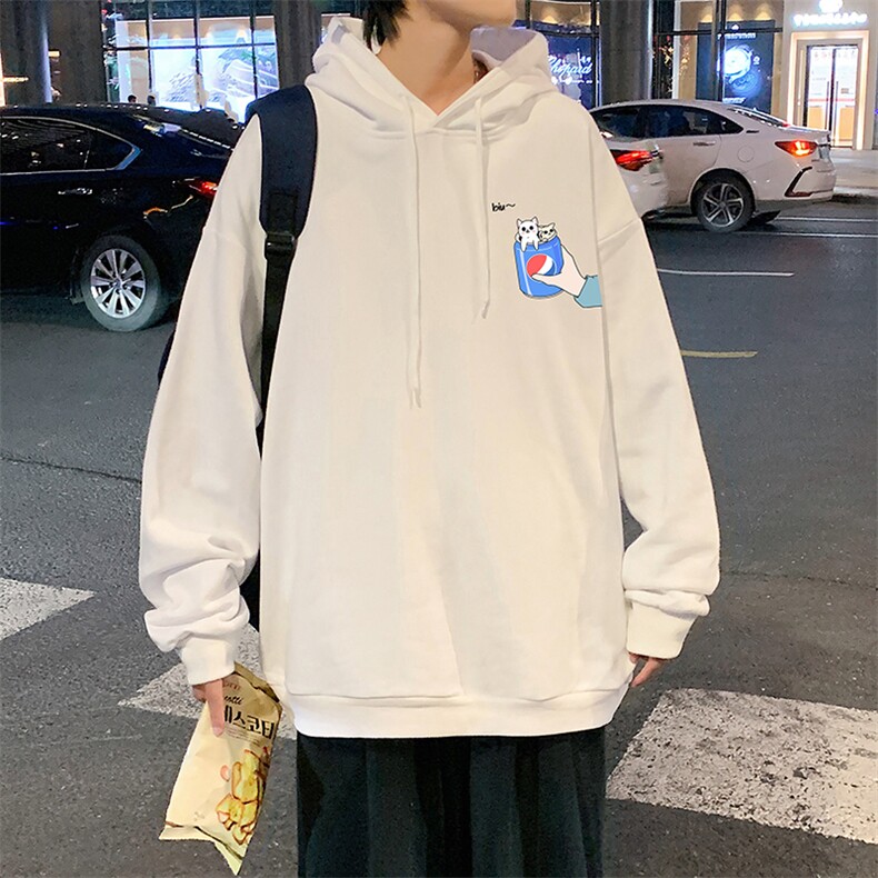 WY2262-P35纯棉连帽卫衣男大码运动帽衫宽松薄外套男,男装卫衣,电商A040