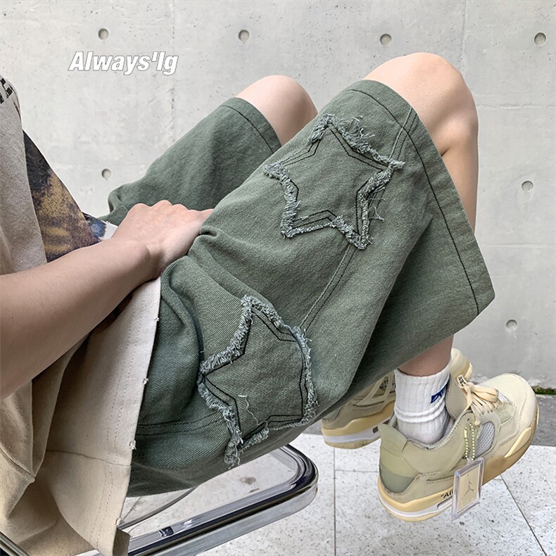 2024夏季新款外景大码美式复古水洗vibe短裤M-5XHK23172-特P35,男装休闲裤,电商A022