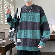 新款潮流百搭文艺流行长袖毛衣简约慵懒时尚ins气质日系原宿，男装针织衫/毛衣，星座1210-1