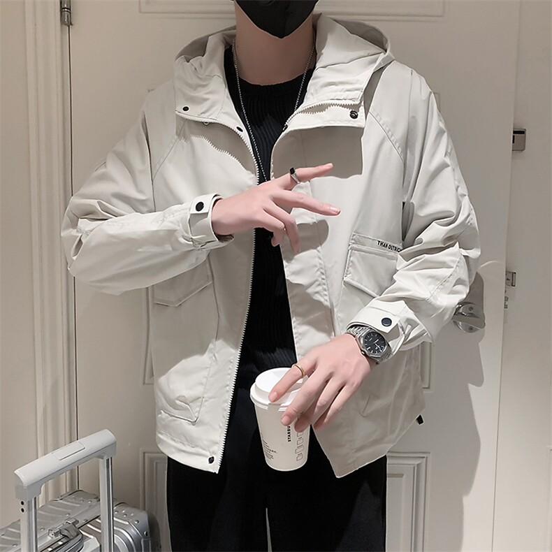 2025新款春季冲锋衣外套男潮牌连帽工装夹克A313-1-8811-P115,男装夹克,电商A313-1
