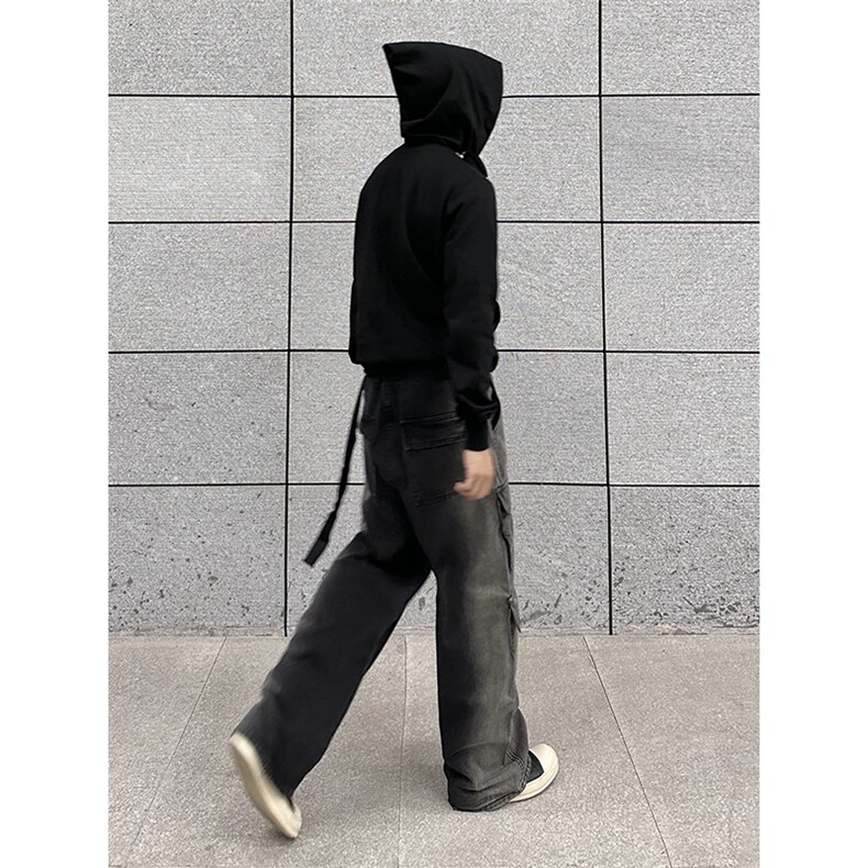 B221美式ins高街重工艺宽松做旧工装牛仔裤子LK23143-P80控108,男装牛仔裤,电商B221