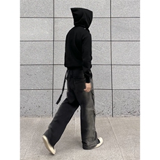 B221美式ins高街重工艺宽松做旧工装牛仔裤子LK23143-P80控108，男装牛仔裤，电商B221