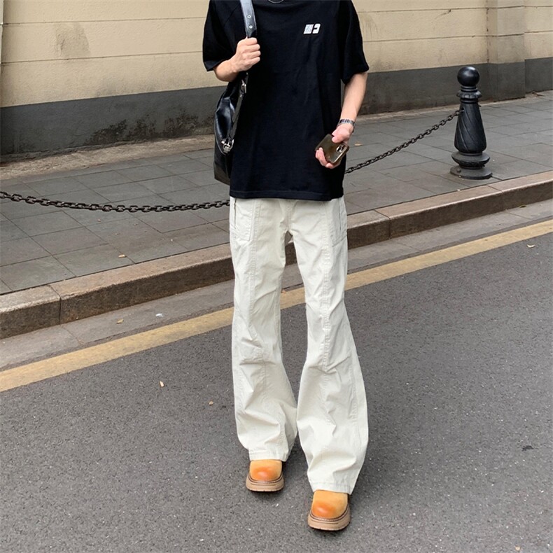 现货网图白色褶皱工装裤610A-1-K9041-P60,男装工装外套,星座610A-1
