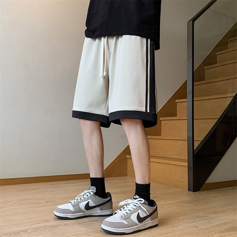 夏季新款冰丝垂感短裤港风休闲裤男免烫宽松凉感K23205-P39控58,男装牛仔裤,星座717