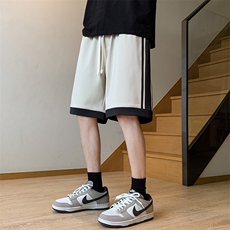 夏季新款冰丝垂感短裤港风休闲裤男免烫宽松凉感K23205-P39控58，男装牛仔裤，星座717