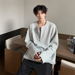 高质量高街男款双层拉链深V领纯长袖T 男   A071-T51-P58图片