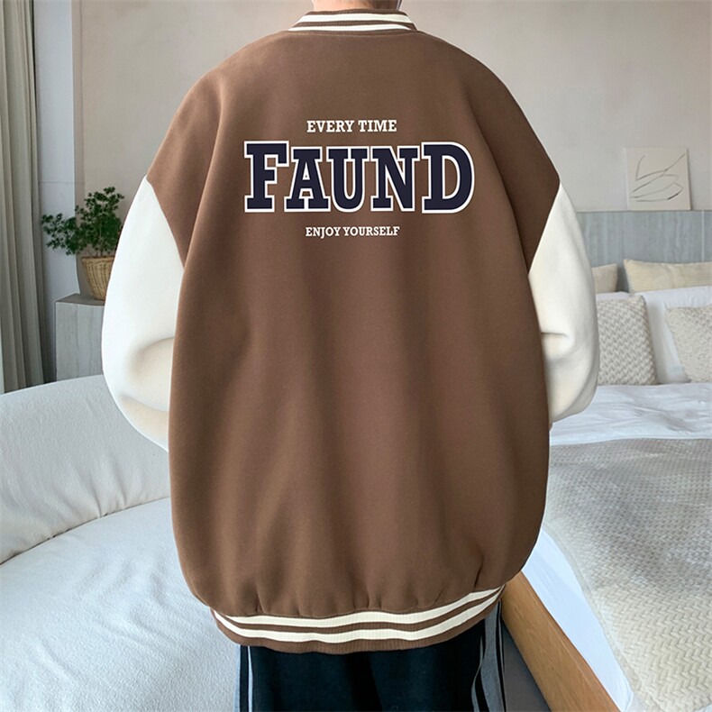 摇粒绒棒球服男大码开衫卫衣男夹克BF86295-P65,男装夹克,电商A040