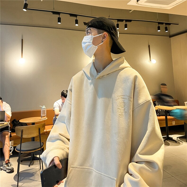 23/秋季360G麂皮绒烧花宽松休闲连帽卫衣JWY252-P55控78,男装夹克,电商B370