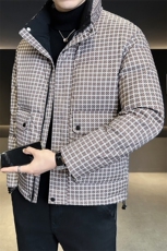 标50绒店主风2025新款男士格子立领羽绒服2507-P195(控券后288)，男装羽绒服，电商B338